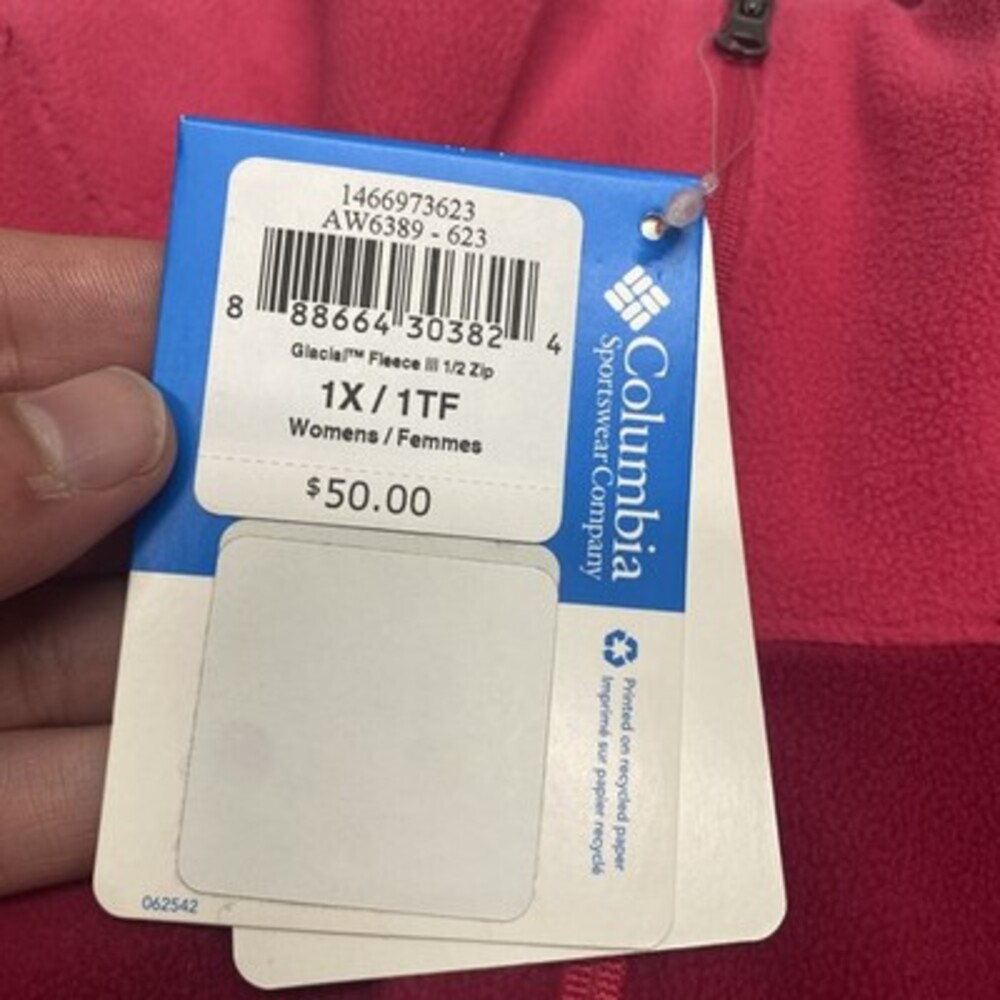 NWT Columbia Sportswear Company Pink 1X Quarter Zip Fleece Pullover! Brand new! - Picture 3 of 8